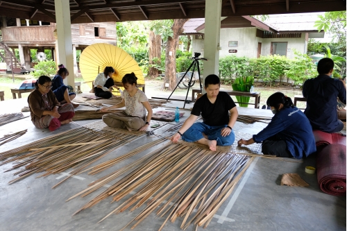 อบรมหลักสูตรระยะสั้นการสานสาดเเหย่ง (เสื่อคล้า)  