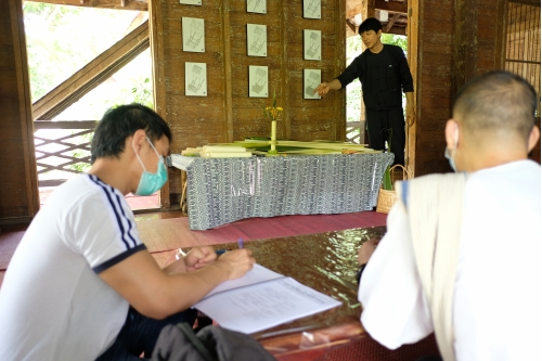 อบรมหลักสูตรระยะสั้นการทำเทียนในพิธีกรรม (ทำต้นผึ้งเเละต้นเทียน) วันที่ 30 กรกฎาคม 2563