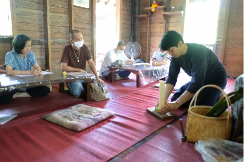 อบรมหลักสูตรระยะสั้นการทำเทียนในพิธีกรรม (ทำต้นผึ้งเเละต้นเทียน) วันที่ 30 กรกฎาคม 2563