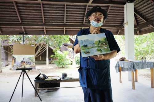 การอบรมหลักสูตรระยะสั้นการวาดภาพสีน้ำภูมิทัศน์และเรือนโบราณล้านนา (การวาดภาพต้นไม้) 