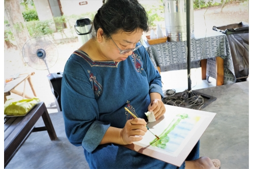 การอบรมหลักสูตรระยะสั้นการวาดภาพสีน้ำภูมิทัศน์และเรือนโบราณล้านนา (การวาดภาพต้นไม้) 