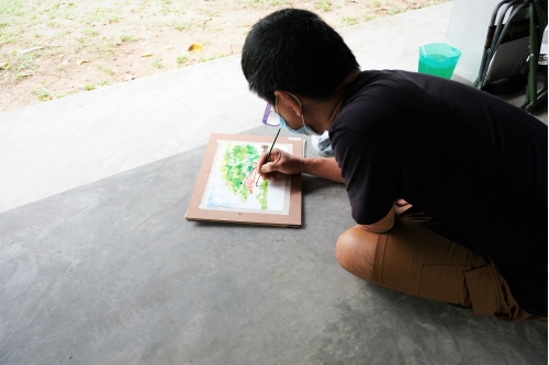 การอบรมหลักสูตรระยะสั้นการวาดภาพสีน้ำภูมิทัศน์และเรือนโบราณล้านนา (การวาดภาพต้นไม้) 