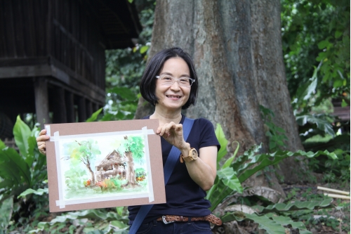 การอบรมหลักสูตรระยะสั้นการวาดภาพสีน้ำภูมิทัศน์และเรือนโบราณล้านนา (การวาดภาพต้นไม้) 