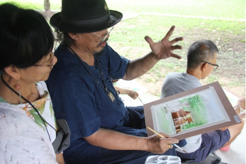 การอบรมหลักสูตรระยะสั้นการวาดภาพสีน้ำภูมิทัศน์และเรือนโบราณล้านนา (การวาดภาพต้นไม้) 