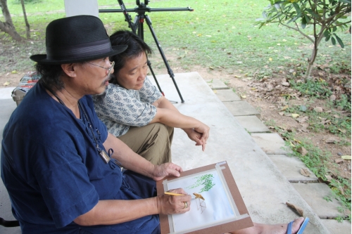 การอบรมหลักสูตรระยะสั้นการวาดภาพสีน้ำภูมิทัศน์และเรือนโบราณล้านนา (การวาดภาพต้นไม้) 
