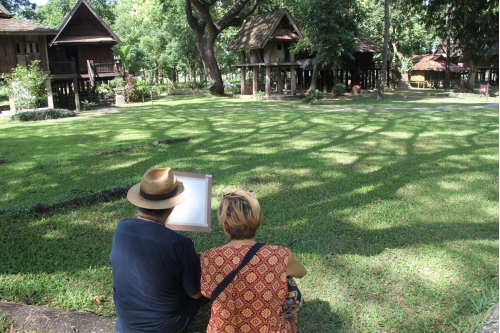 การอบรมหลักสูตรระยะสั้นการวาดภาพสีน้ำภูมิทัศน์และเรือนโบราณล้านนา (การวาดภาพสถาปัตยกรรมเรือน)