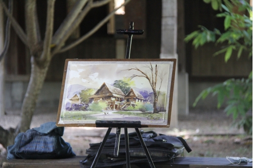 การอบรมหลักสูตรระยะสั้นการวาดภาพสีน้ำภูมิทัศน์และเรือนโบราณล้านนา (การวาดภาพภูมิทัศน์เรือนล้านนา)