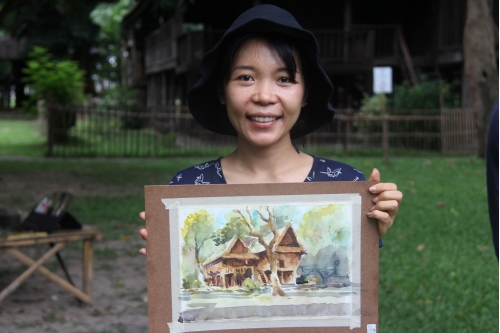 การอบรมหลักสูตรระยะสั้นการวาดภาพสีน้ำภูมิทัศน์และเรือนโบราณล้านนา (การวาดภาพภูมิทัศน์เรือนล้านนา)