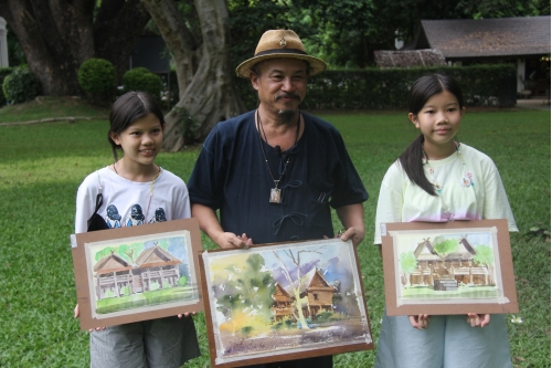 การอบรมหลักสูตรระยะสั้นการวาดภาพสีน้ำภูมิทัศน์และเรือนโบราณล้านนา (การวาดภาพภูมิทัศน์เรือนล้านนา)