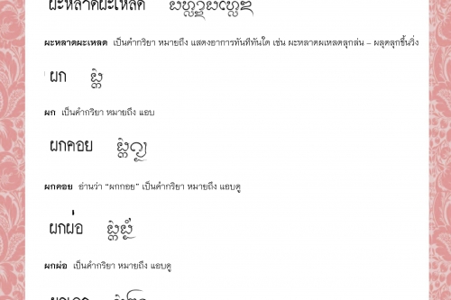 ผะหลาด ผะหลาดผะเหลด ผก ผกคอย ผกผ่อ ผกเอา - 23 กุมภาพันธ์ 2564