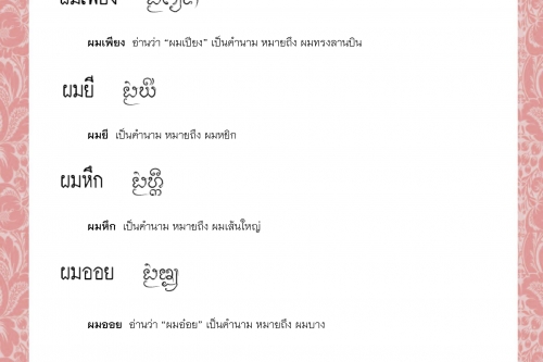 ผมป้าย ผมเพียง ผมยี ผมหึก ผมออย ผลาน - 16 มีนาคม 2564