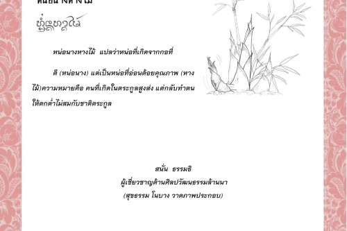 หน่อนางหางไม้  - 30 มกราคม 2565