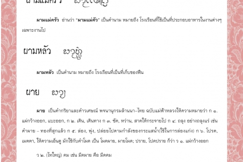 ผามมอง ผามแม่ครัว ผามหลัว ผาย – 30 พฤศจิกายน 2564 