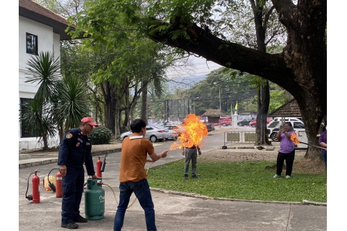 การอบรมเชิงปฏิบัติการการฝึกซ้อมตามแผนฉุกเฉินเพื่อป้องกันและระงับเหตุอัคคีภัยและแผ่นดินไหว ประจำปีงบประมาณ 2566